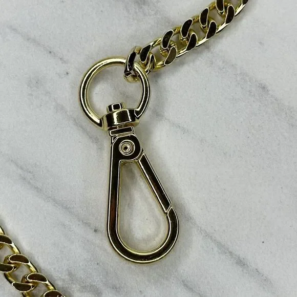Gold Tone Flat Chain Link Purse Handbag Replacement Strap 46" ✨ - Picture 12 of 12